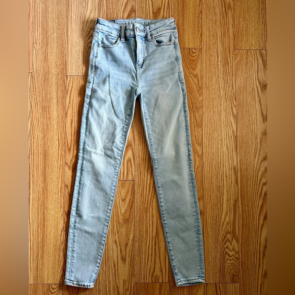 American Eagle Outfitters Pale Blue Women's Skinny Jeans